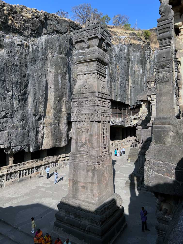 Giant pillar of the Kailasa Temple