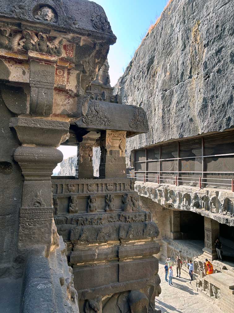 Kailasa temple view from the first floor of the temple itself