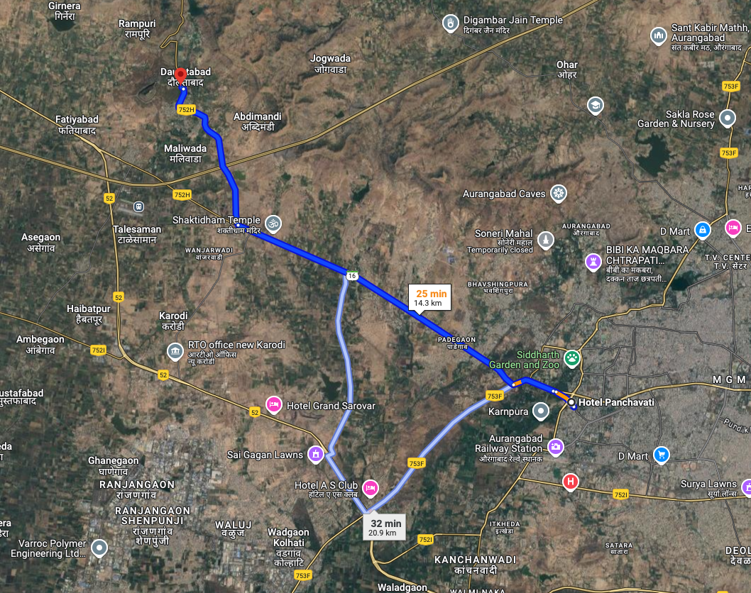 Hotel Panchvati to Devgiri Fort