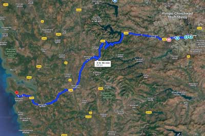 Route to Dive agar from pune and we followed same route back.