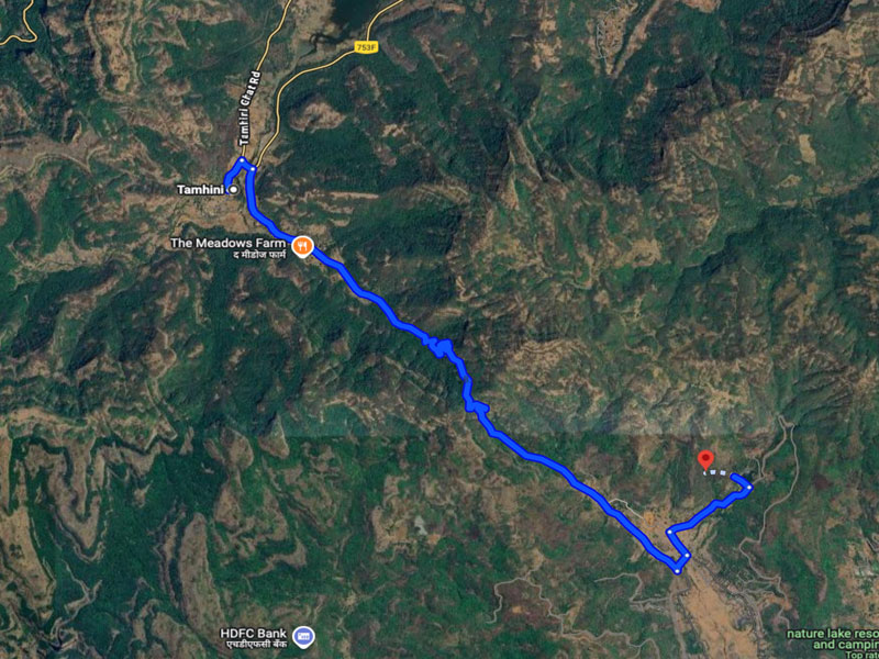 Off road trail path from tamhini village to mugaon
