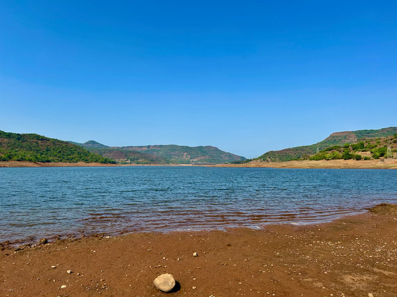 Varasgaon dam backwater and the Ghadle dam wall